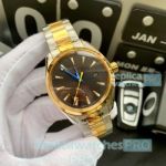 Omega Seamaster Aqua Terra Two Tone Black Dial Watch - 8215 Copy Watch
